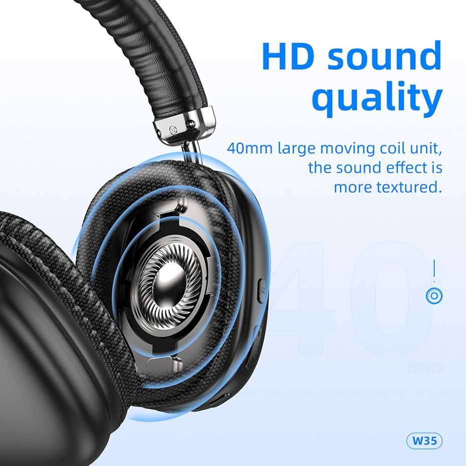 Hoco W35 Wireless Headphone Black Color 1