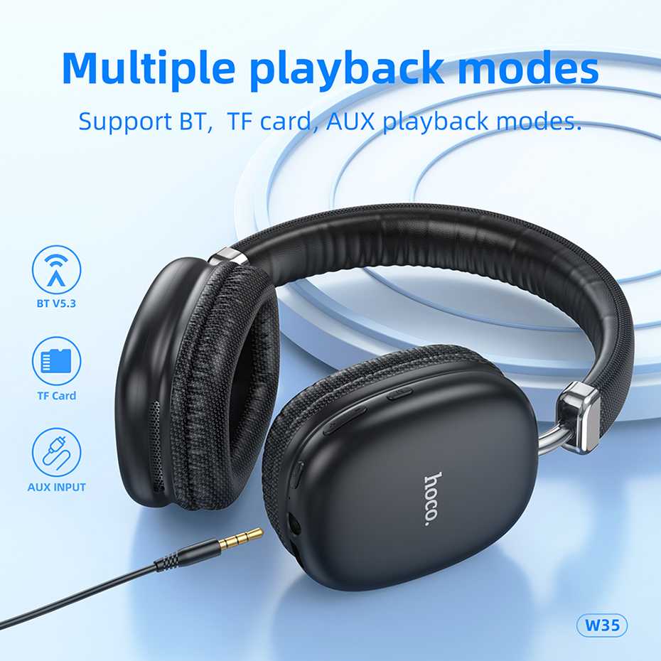 Hoco W35 Wireless Headphone Black Color