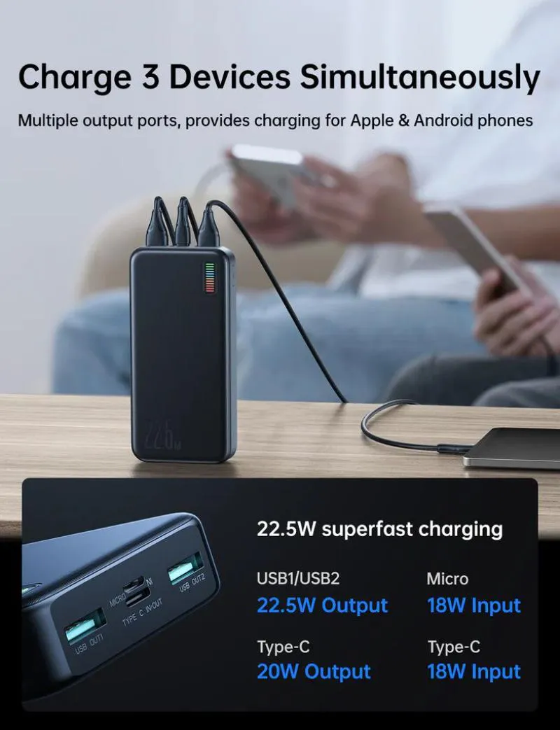 Joyroom Jr Qp195 20000Mah 22 5W Fast Charging Power Bank 2