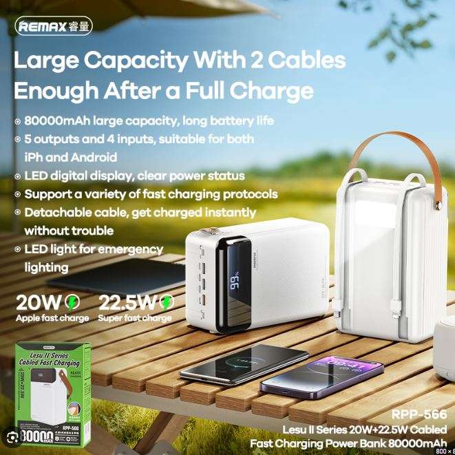 Remax Rpp 566 22 5W 80000Mah Fast Charging Power Bank 2