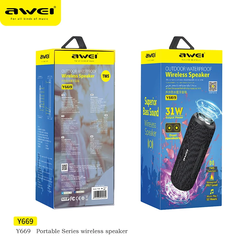 Awei Y669 Portable Bluetooth Speaker E