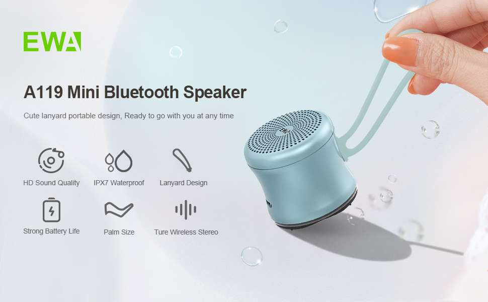 Ewa A119 Mini Bluetooth Speaker Blue T