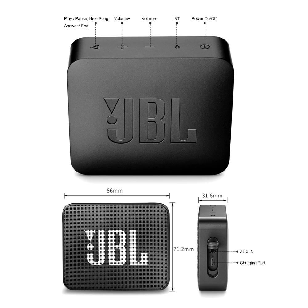 Jbl Go 2 Portable Bluetooth Speaker B