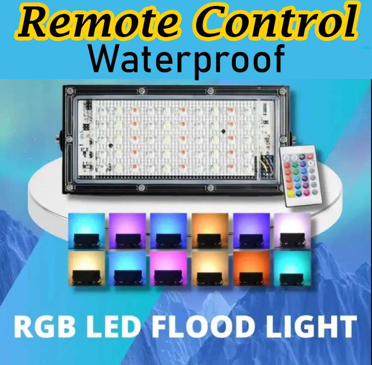 Rgb Led Flood Light Remote Controlled Ip66 Waterproof Landscape &Amp; Outdoor Lighting (50W, Ac220V) B