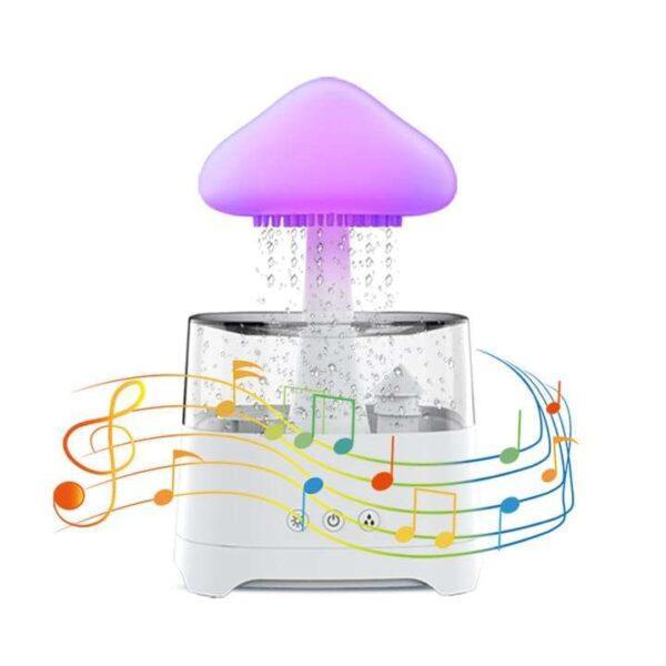 5 IN 1 Bluetooth Speaker Rain Cloud Humidifier, switchable 7 colors, 450ml capacity super quiet, intelligent anti dry function