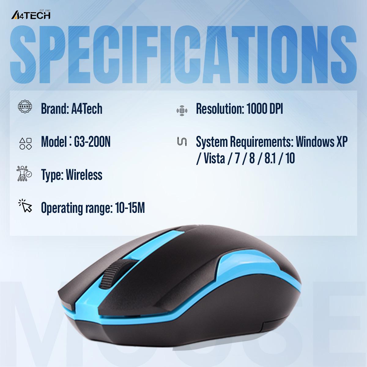 A4Tech G3 200N V Track Wireless Mouse F