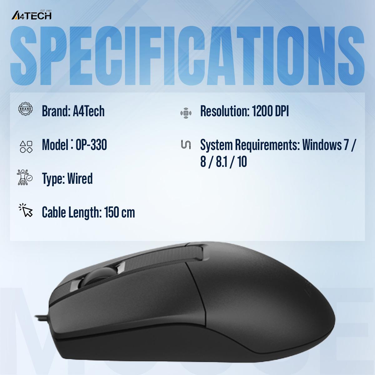 A4Tech Op 330 Usb Wired Mouse D