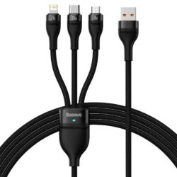 Baseus CASS030001 Cable Flash Series Ⅱ One for three Fast Charging Data Cable USB to M+L+C 100W 1.2m a