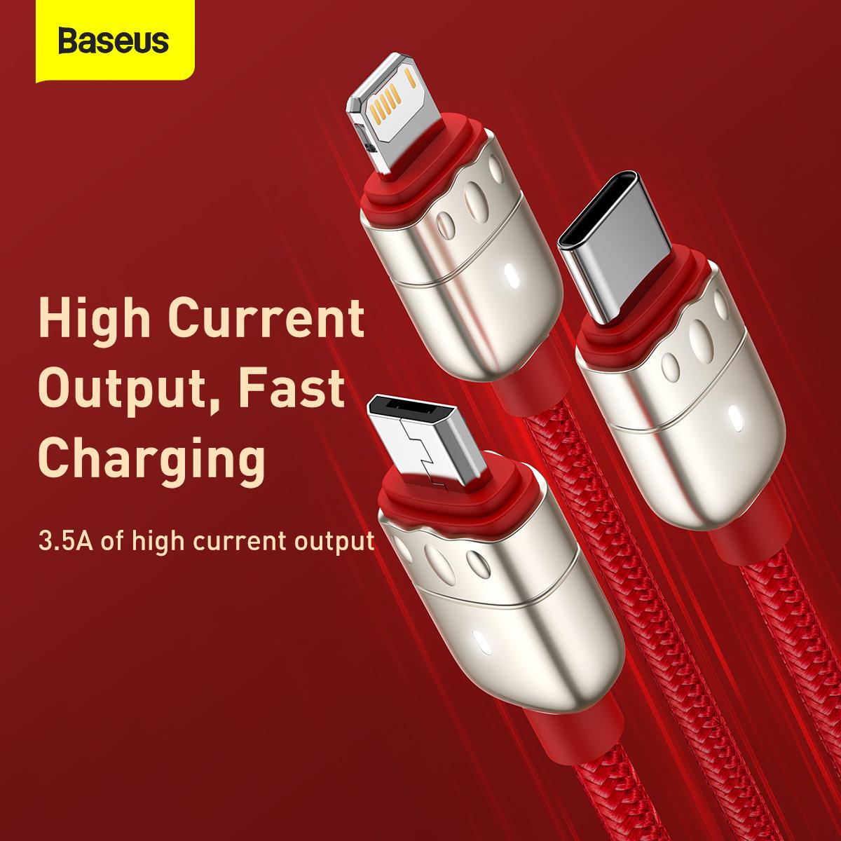 Baseus Casx010009 One For Three Data Cable Usb To M L C G