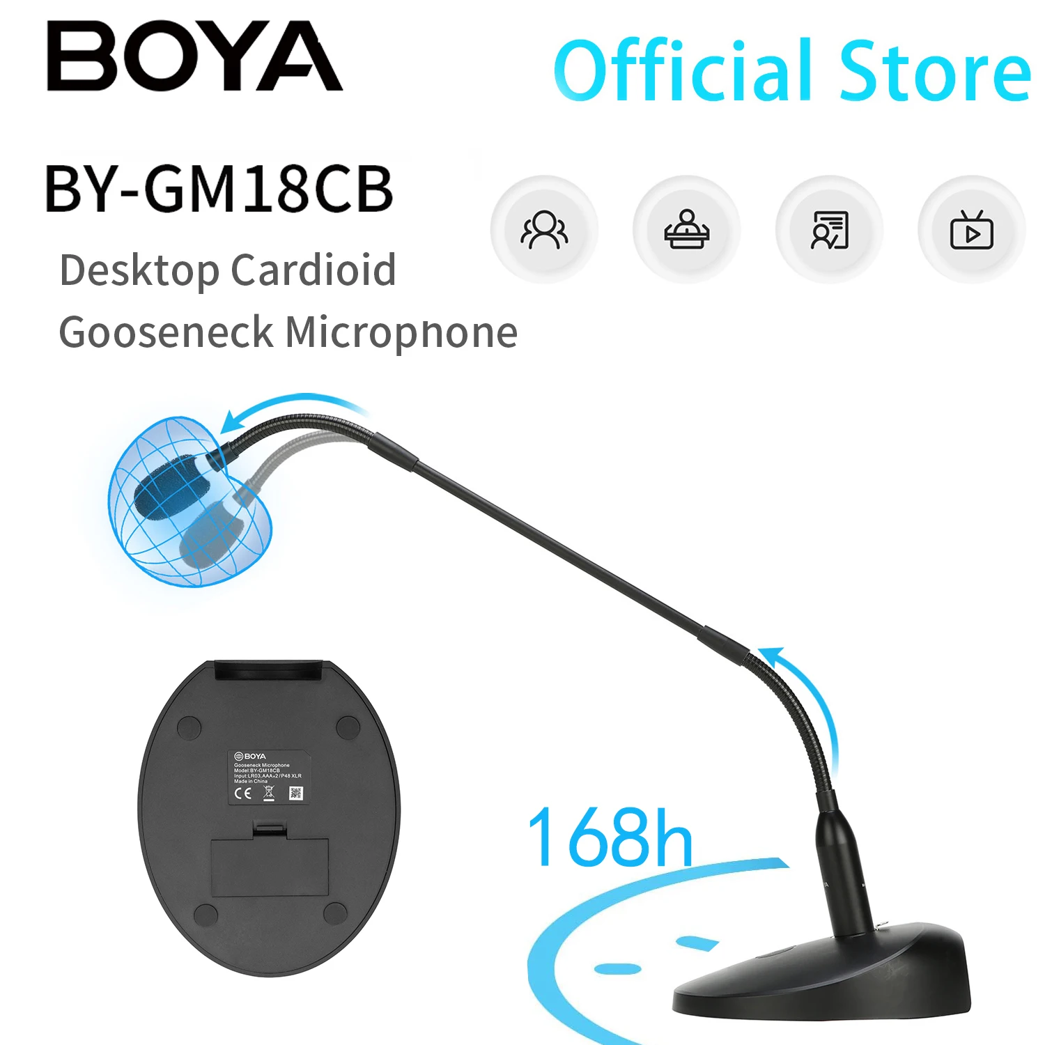 Boya By Gm18Cb Desktop Gooseneck Condenser Microphone A