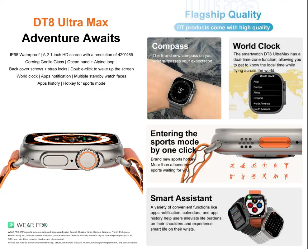 Dt No 1 Dt8 Ultra Fashion Smart Watch D