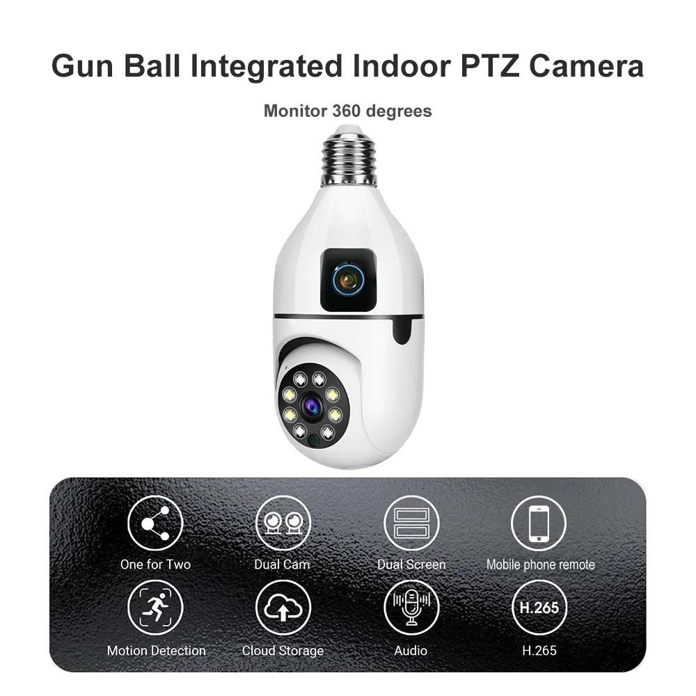 Dual Lens V380 Pro Ptz Bulb Ip Night Vision Camera A