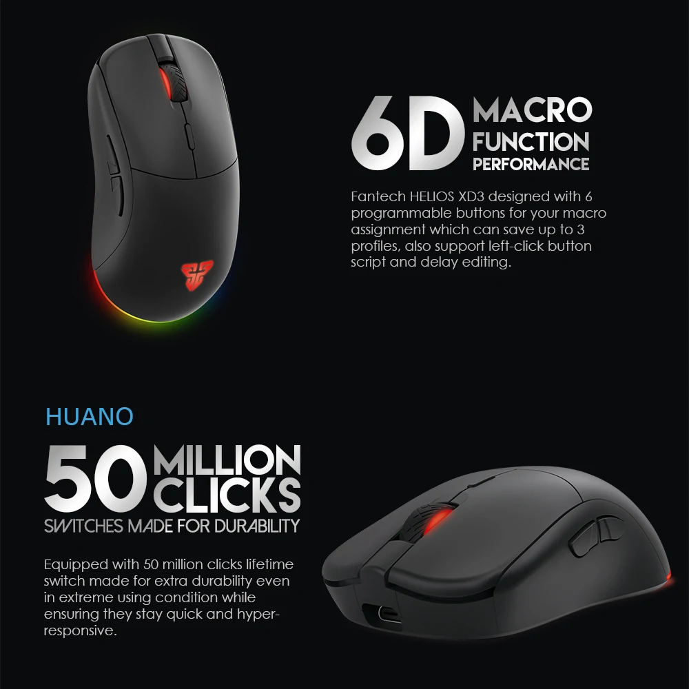 Fantech Helios Xd3 Pro Wireless Gaming Mouse E