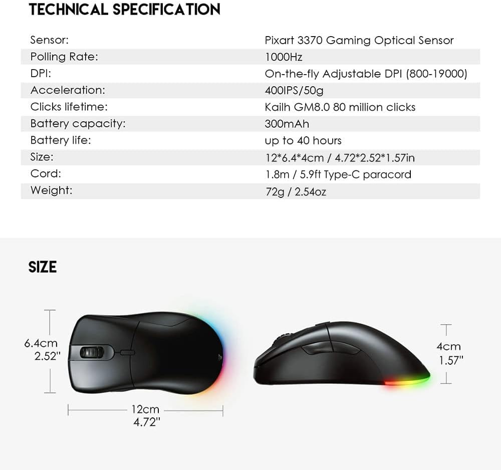 Fantech Helios Go Xd5 Usb Type C Wireless Rgb Gaming Mouse F