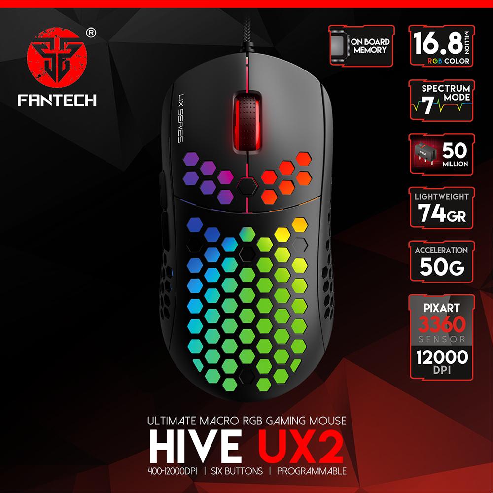 Fantech Hive Ux2 6 Buttons 7 Mode Usb Rgb Gaming Mouse B