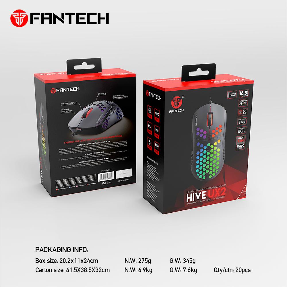 Fantech Hive Ux2 6 Buttons 7 Mode Usb Rgb Gaming Mouse H