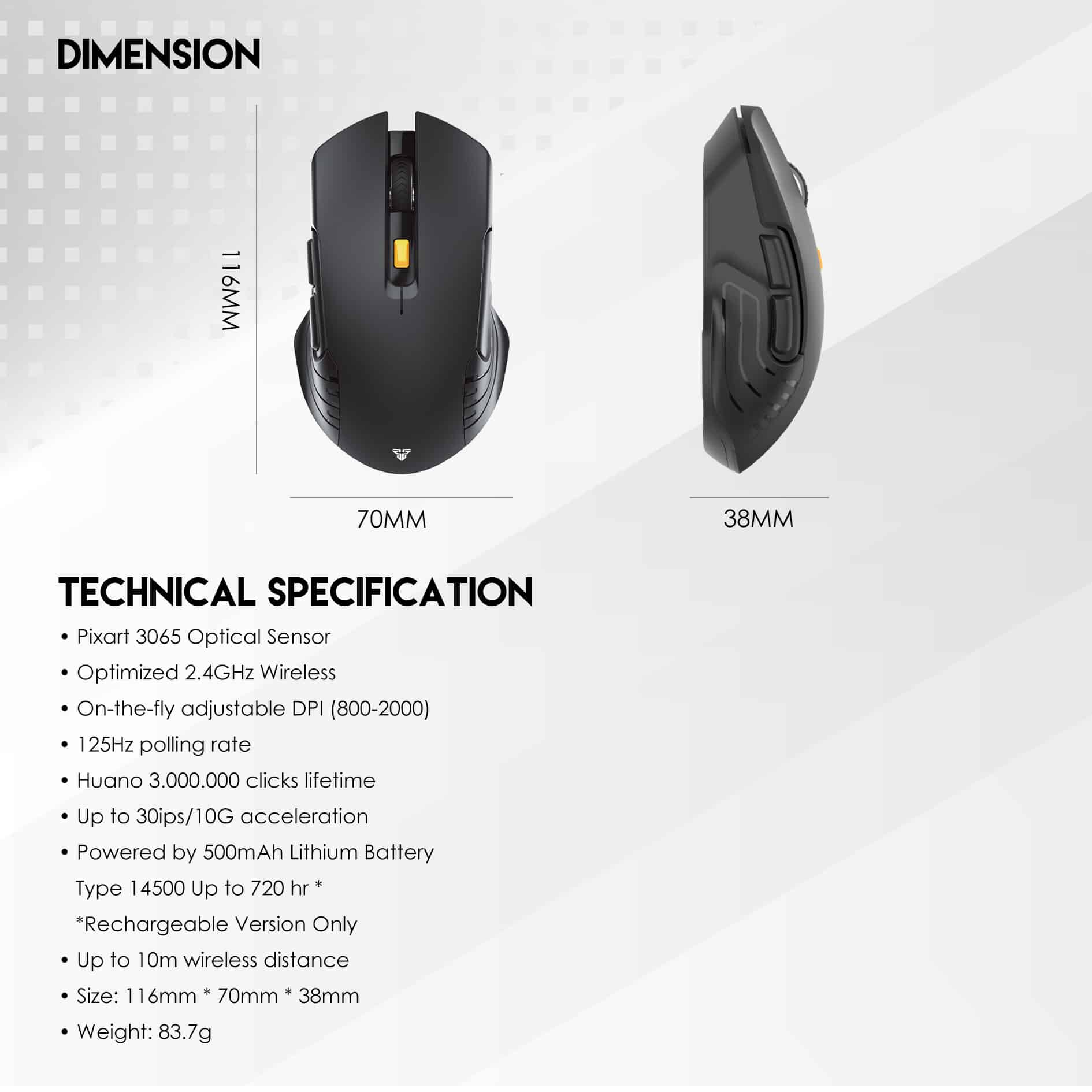 Fantech Raigor Iii Wg12R Rechargeable Gaming Mouse D