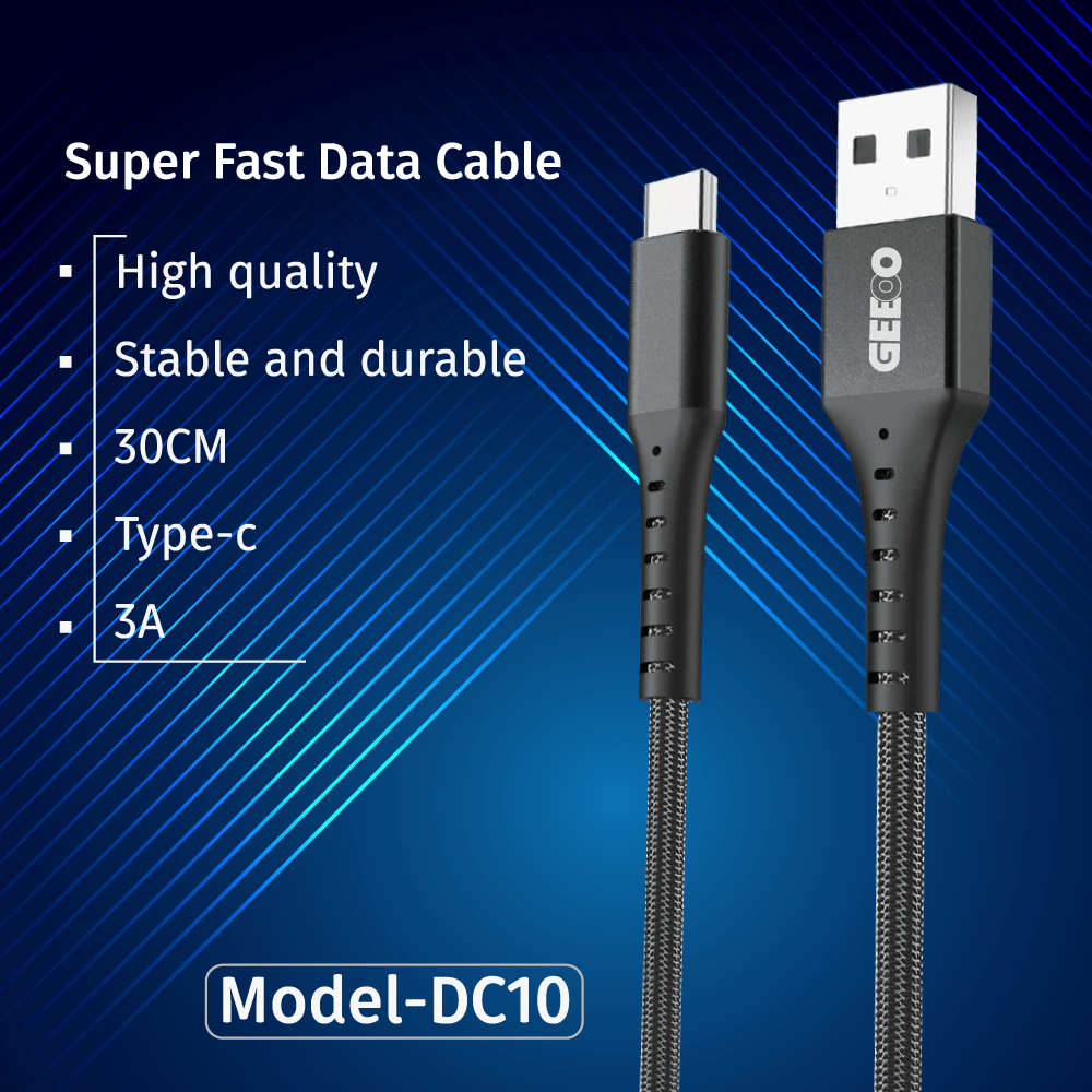 Geeoo Dc 10 Fast Charging Cable 3A Short Cable Type C C