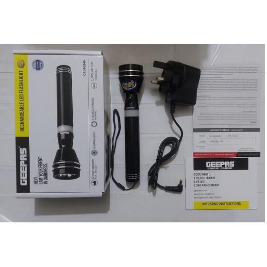 Geepas Gfl 4684N Rechargeable Flash Torch Light B