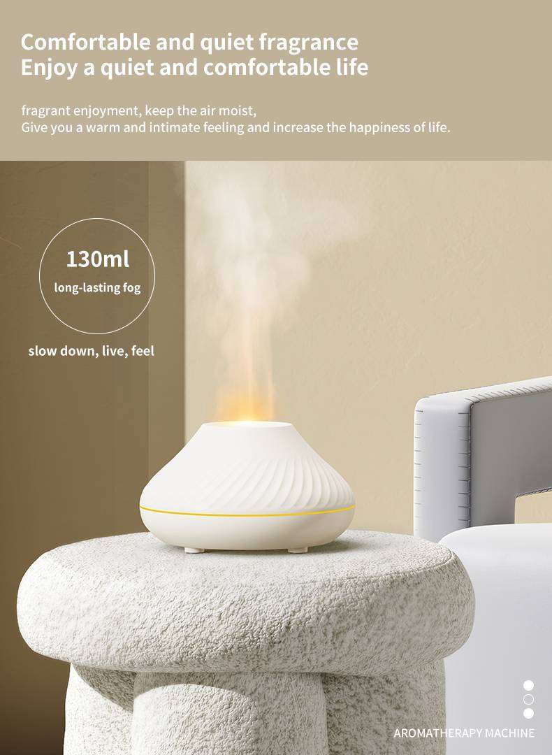 Gearup Dq705 Volcanic Flame Mini Humidifier With Color Night Light White F