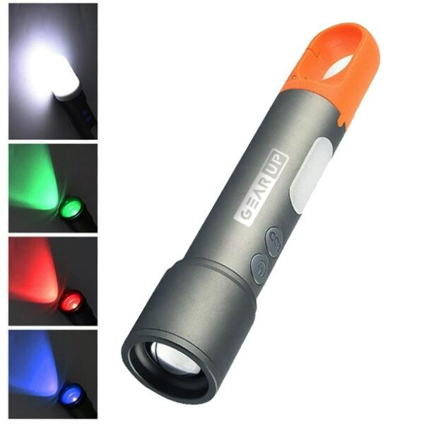 GearUP K57 Multifunctional Rechargeable Torch Zoomable LED Flashlight