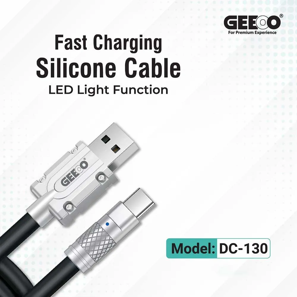 Geeoo Dc 130 Liquid Silicone 3A Charging Data Cable C