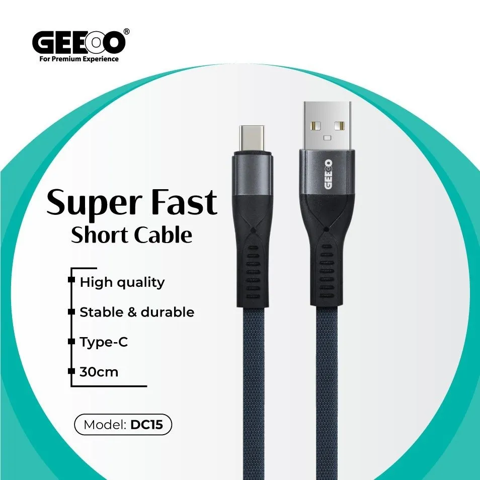 Geeoo Dc 15 3A Type C Short Charging Data Cable – 30Cm B