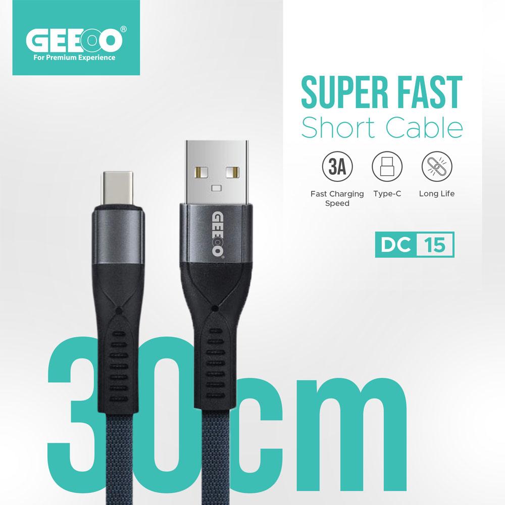 Geeoo Dc 15 3A Type C Short Charging Data Cable – 30Cm C