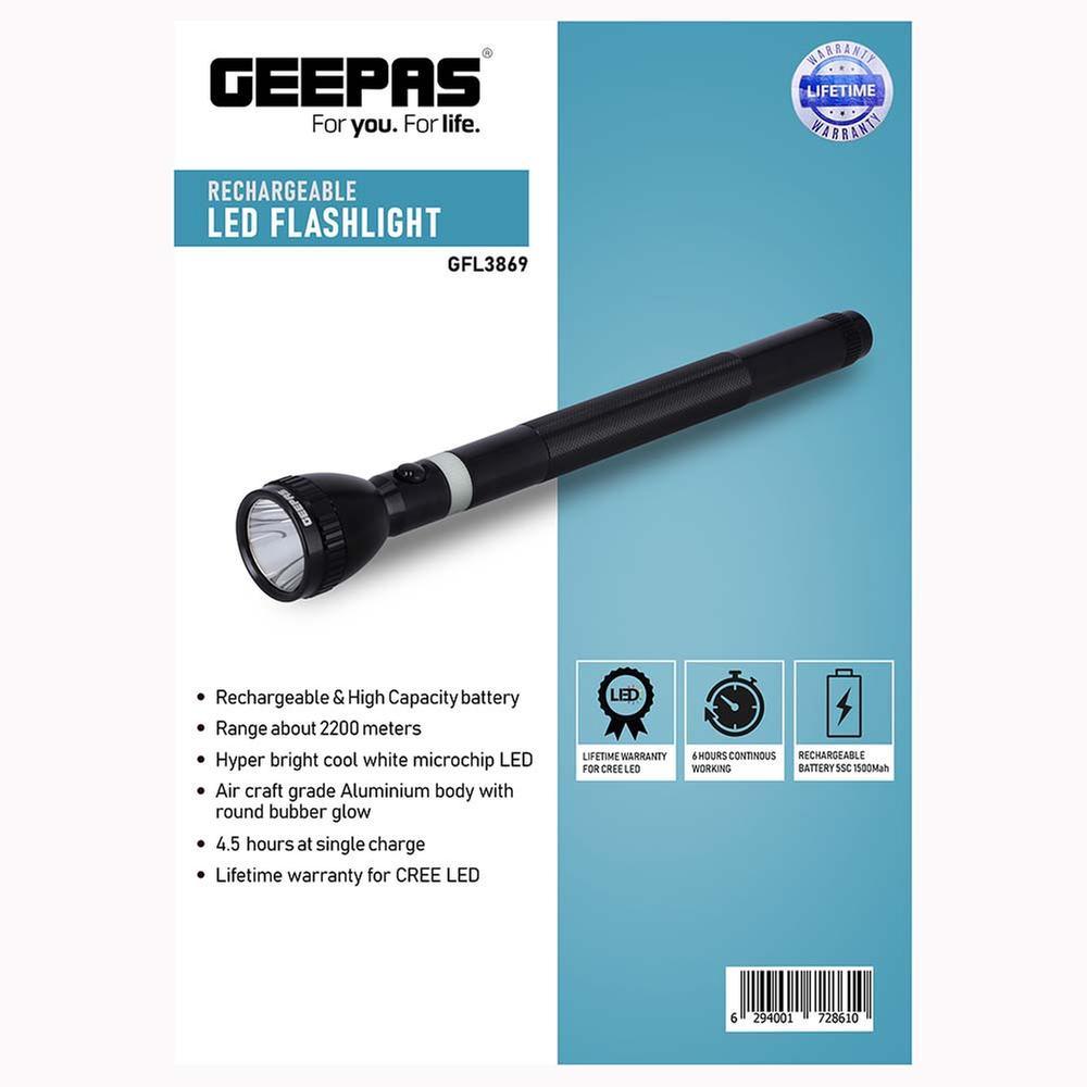 Geepas Gfl3869N Rechargeable Flashlight A