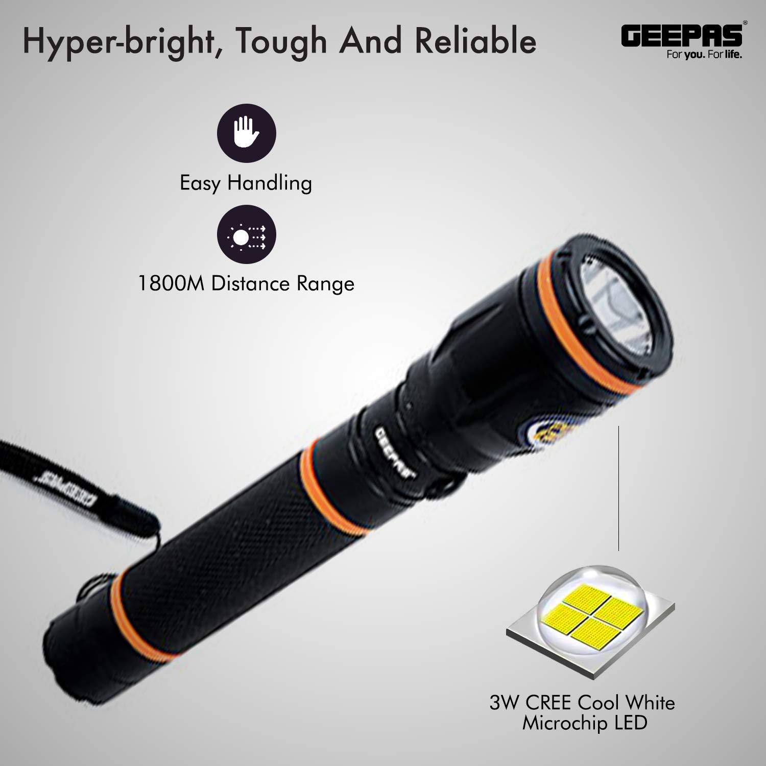 Geepas Gfl4659N Rechargeable Led Flashlight D