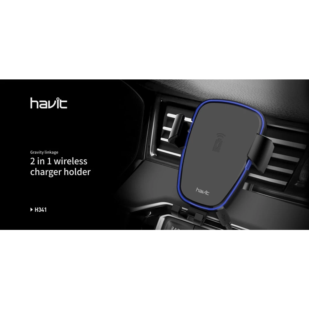 Havit H341 Qi Fast Wireless Charging Car Mount A