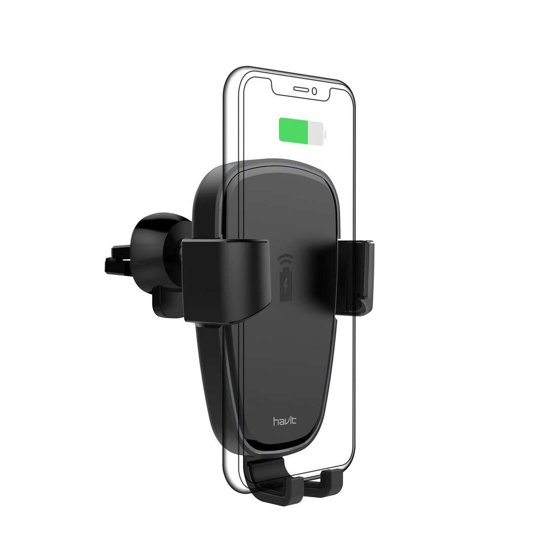 Havit H341 Qi Fast Wireless Charging Car Mount B