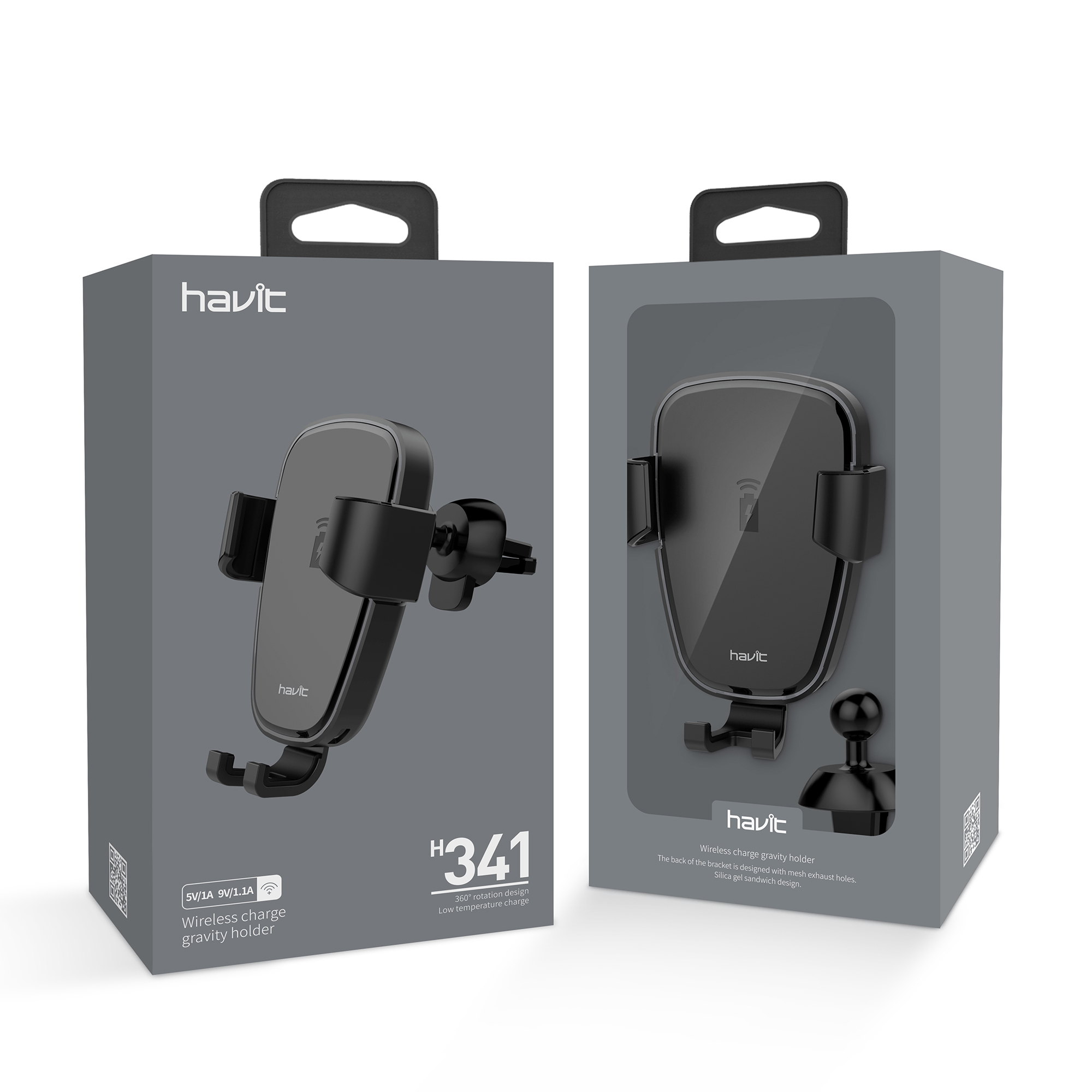 Havit H341 Qi Fast Wireless Charging Car Mount D