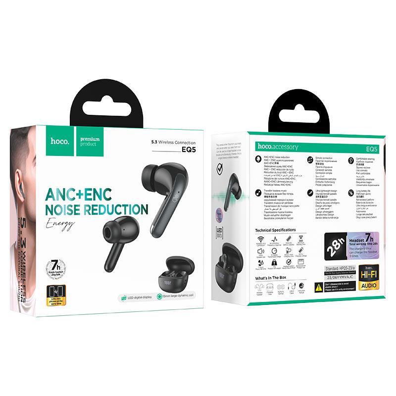 Hoco Eq5 Anc+Enc Bluetooth 5 3 Wireless Earphone B