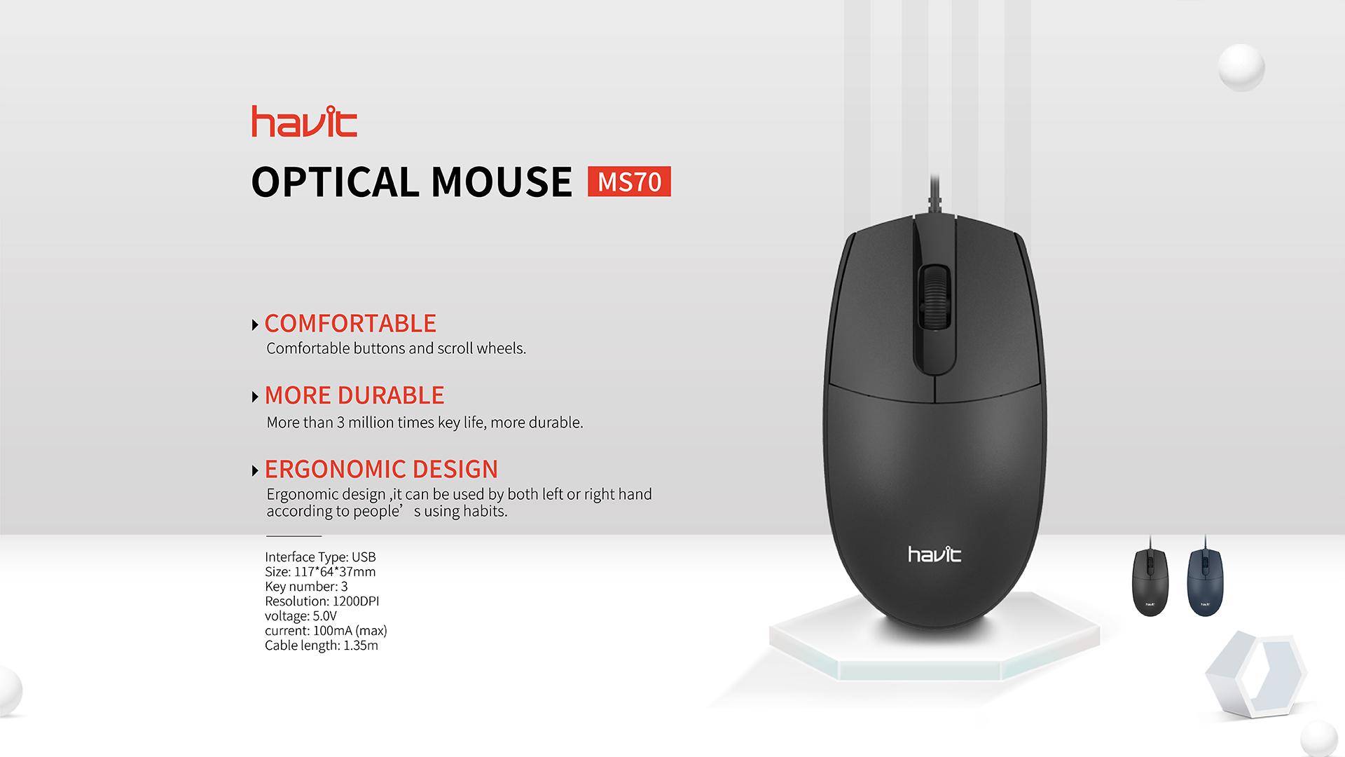 Havit Ms70 Wired Optical Mouse A