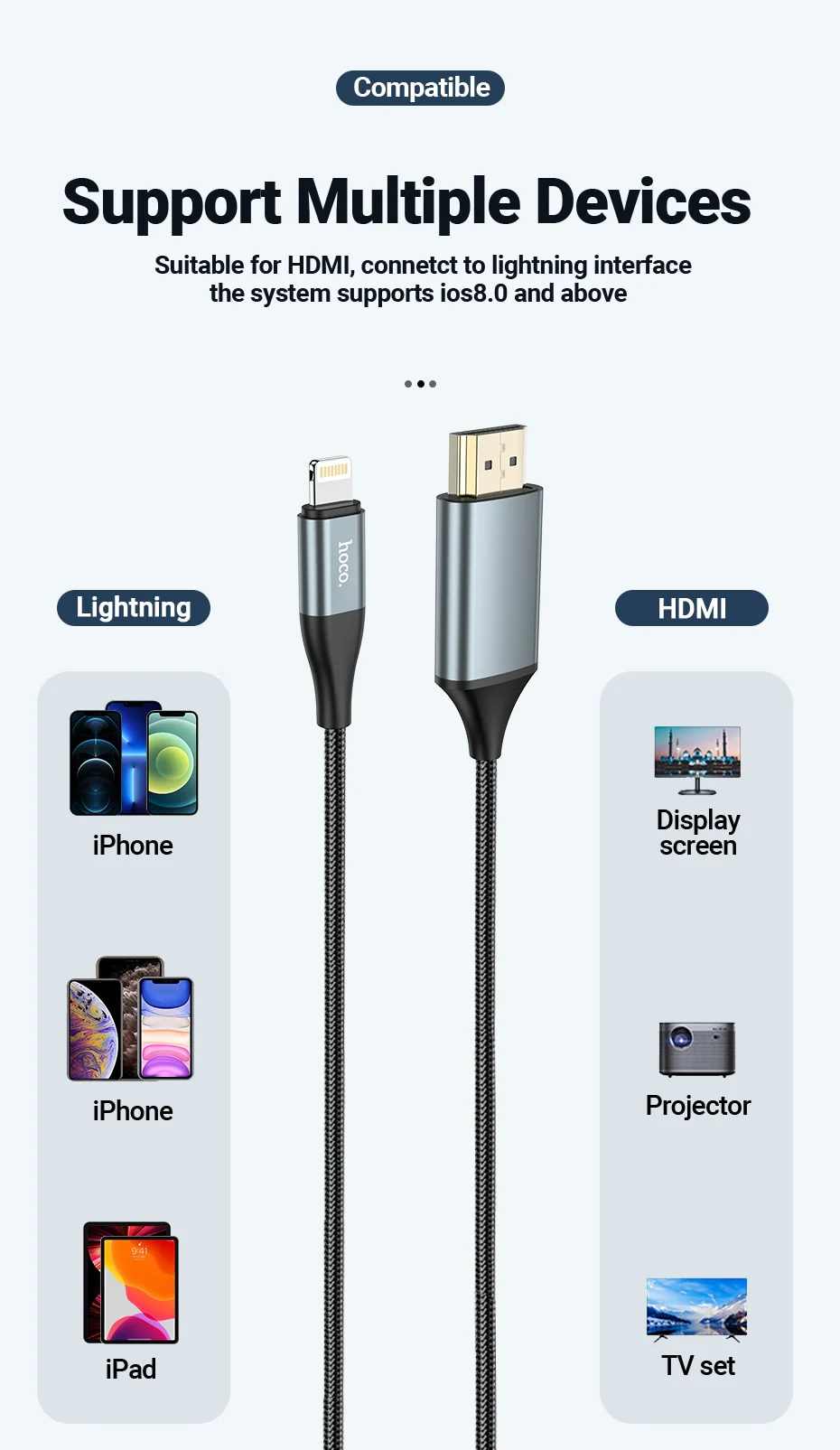 Hoco Ua15 Lightning To Hdmi Cable ( 2 Meter) D