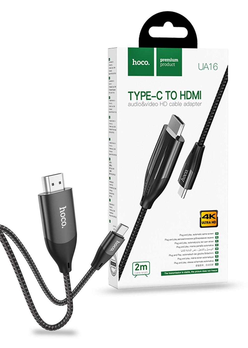 Hoco Ua16 Type C To Hdmi Cable 4K 30Hz Hd Output (2 Meter) E