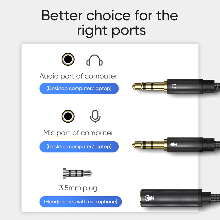 Joyroom Sy A05 Headphone Female To 2 Male Y Splitter Audio Cable 0 2M B