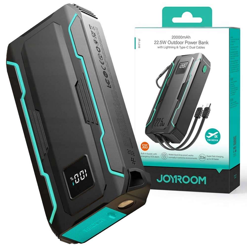 Joyroom Jr L018 22 5W 20000Mah Power Bank With Dual Cables F