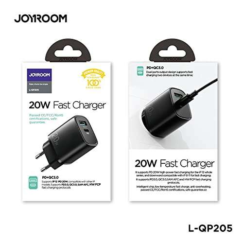 Joyroom L Qp205 20W Dual Ports Fast Wall Charger D