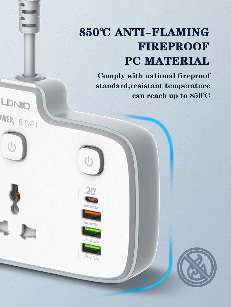 Ldnio Sc2413 Pd &Amp; Qc3 0 2 Universal Outlets Power Socket E