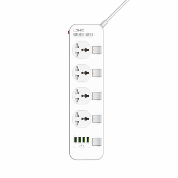 LDNIO SC4408 2500W 4 Socket & 4 USB Port Power Strip