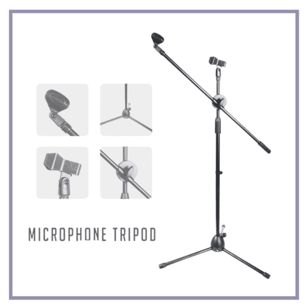 LW 38 Microphone Stand With Adjustable Two Microphone From Floor To Standing Position