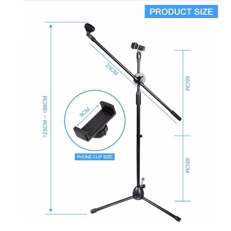 Lw 38 Microphone Stand With Adjustable Two Microphone From Floor To Standing Position C