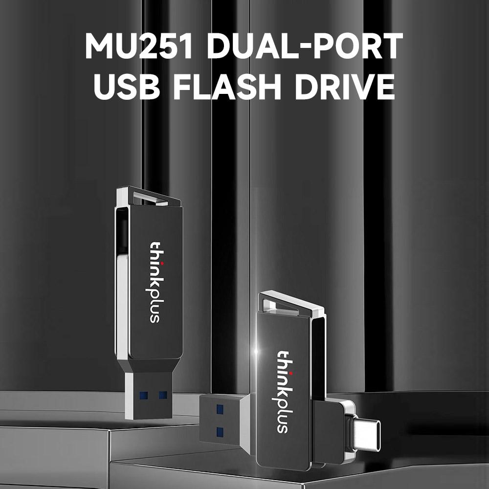 Lenovo Thinkplus Mu251 Usb 3 1 &Amp; Type C Dual Port 256Gb Flash Drive A