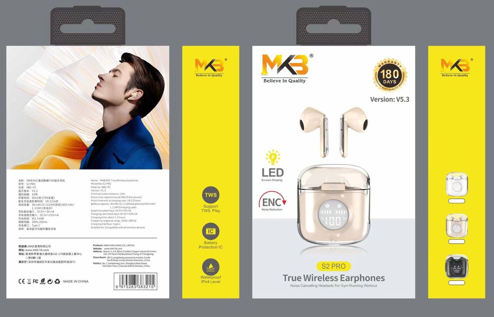 Mkb S2 Pro Enc True Wireless Earphones A