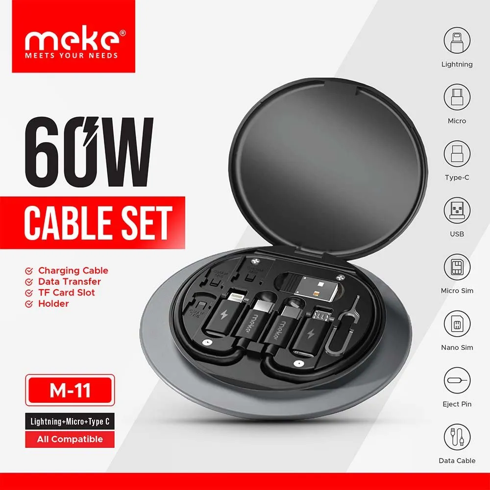 Meke M 11 60W Multifunction 6 In 1 Charging Data Cable Set B