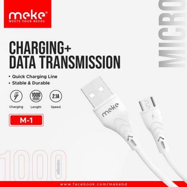 Meke M1 Micro Usb, Lightning &Amp; Type C 1 Meter Charging Data Cable D