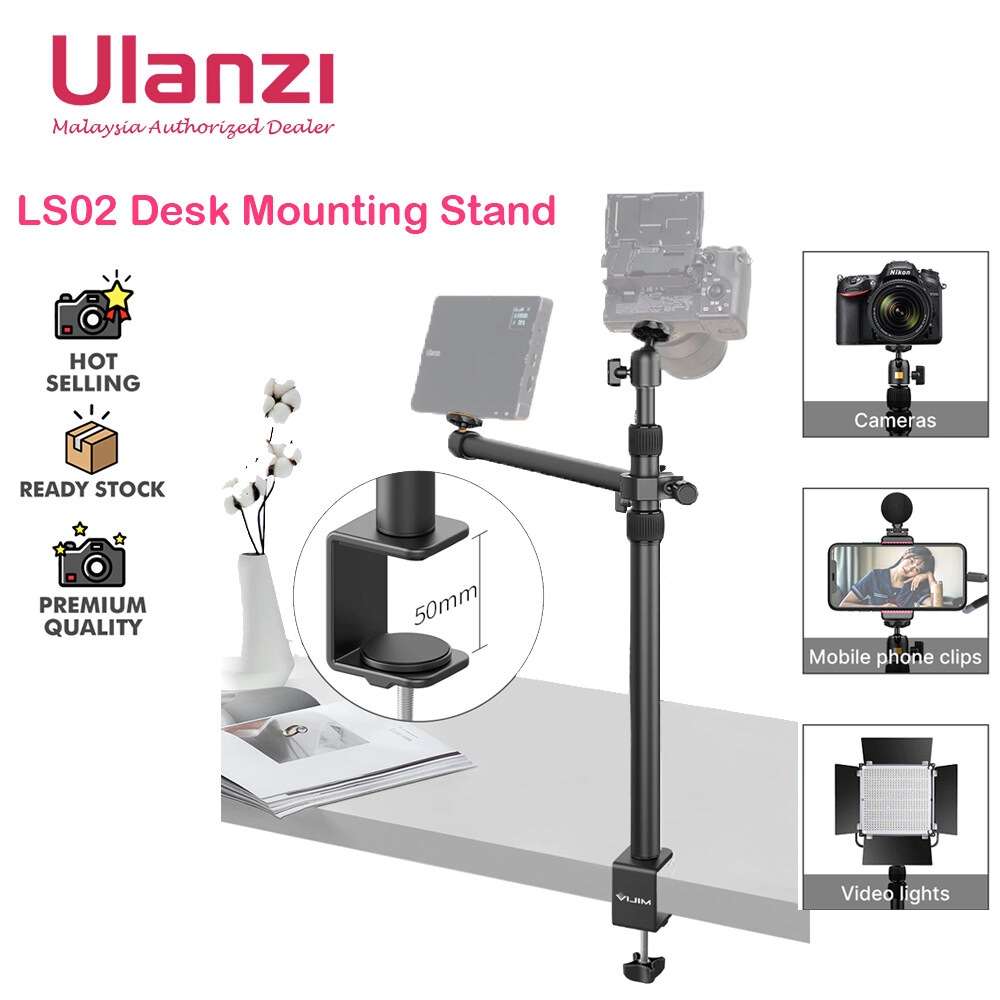 New! Overhead Desk Mount Stand For Dslr, Dslr &Amp; Ring Lights (Ulanzi Vijim Ls02) A