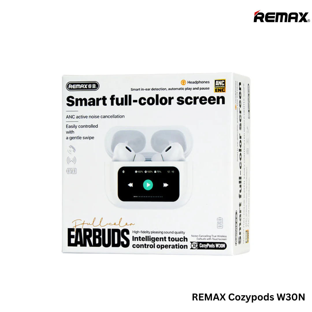 Remax Cozypods W30N Noise Cancelling True Wireless Earbuds With Touch Screen D